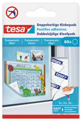 Tesa Pastilles adhésives, adhésion des 2 faces, transparent 77731-00000-00