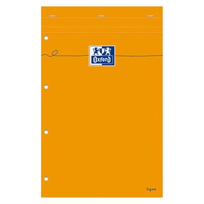 Oxford Bloc notes, 210 x 315, quadrillé, 80 feuilles, orange 100106283