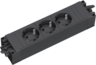 BACHMANN Steckdoseneinheit "STEP", 3-fach, Kunststoff