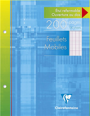 Clairefontaine  Feuilles mobiles - 17x22 cm - 200 pages - 90gr - Seyès 1351c