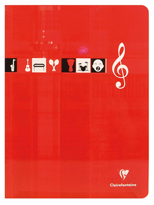 Clairefontaine Cahier piqûre Musique et Chant 24×32 48 p séyès + portées 3307C