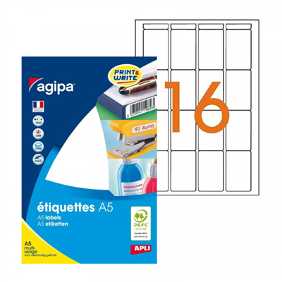 agipa Etiquette universelle 48,5 x 30 mm blanc