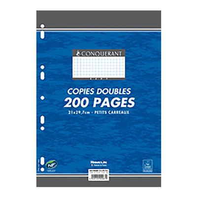 CONQUERANT SEPT Copies doubles A4 quadrillé sans marge