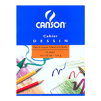 CANSON Cahier à dessin uni 125 g/m2 170 x 220 mm