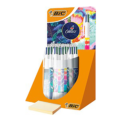 BIC Stylo à bille rétractable 4 Colours Decors Présentoir