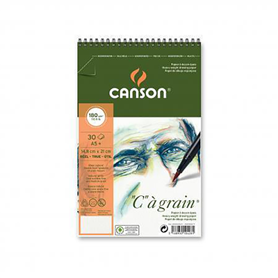 CANSON Album spiralé de papier dessin C à grain A5