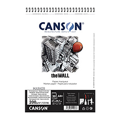 CANSON Bloc papier dessin spiralé The WALL A4 200 g/m2