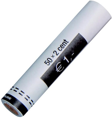 RESKAL Tube à monnaie pour pièce Euro, papier, 50 x 0, 02 EUR