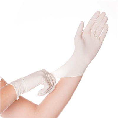 HYGOSTAR Gant latex SKIN, M, poudré, blanc