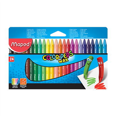 Maped Crayon de cire COLOR'PEPS WAX étui en carton de 24