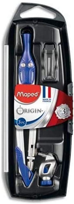 Maped Boîte de compas Origin, 3 pièces, assorti