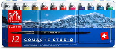 CARAN D'ACHE Gouache GOUACHE STUDIO, en tubes, étui de 12