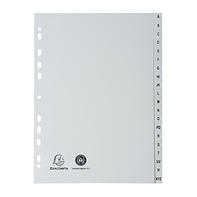 EXACOMPTA Intercalaires en plastique A-Z A4 20 touches