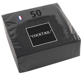 PROnappe Serviette cocktail 200 x 200 mm noir