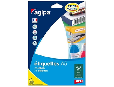 agipa Etiquette universelle diamètre : 19 mm rond blanc