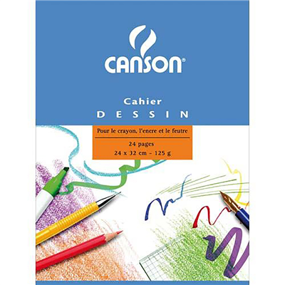 CANSON Cahier à dessin uni 125 g/m2 240 x 320 mm,