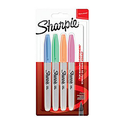 Sharpie Marqueur permanent FINE Pastel blister de 4