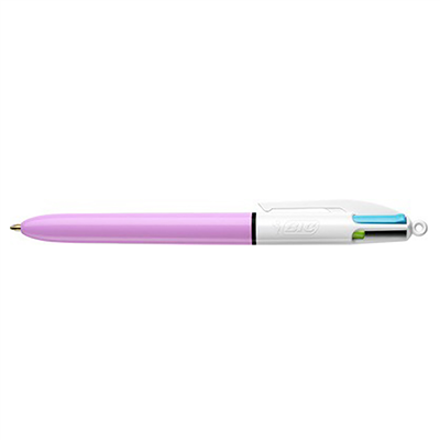 BIC Stylo à bille rétractable 4 Colours Fun rose/blanc