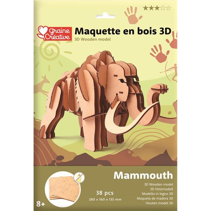 Graine créative Maquette bois 3D Mammouth
