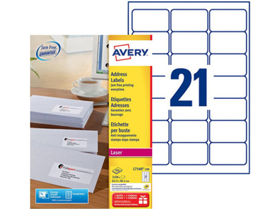 AVERY Etiquette d'adresse 63,5 x 38,1 mm blanc