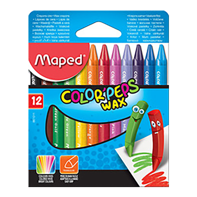 Maped Crayon de cire COLOR'PEPS WAX étui en carton de 12