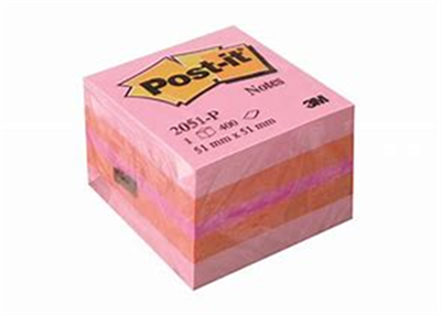 Post-it Bloc-note cube mini, 51 x 51 mm, rose/orange 2051-P