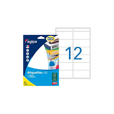 agipa Etiquette universelle 32 x 70 mm blanc