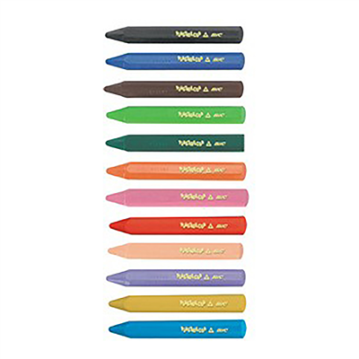 BIC Crayon de cire Plastidecor Triangle étui de 12