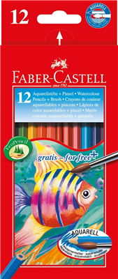 FABER-CASTELL Crayons de couleur KINDER-AQUARELL, étui de 12