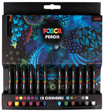 POSCA Crayons de couleur PENCIL KPE200 étui carton de 12