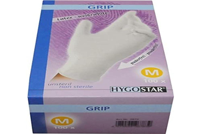 HYGOSTAR Gants en latex "GRIP", M, blanc