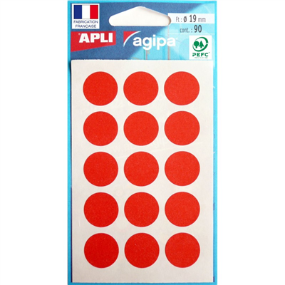 agipa APLI Pastille de signalisation diamètre : 19 mm rouge