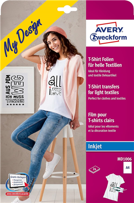 AVERY Zweckform My Design Film transfert pour T-Shirt, A4