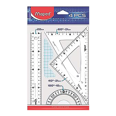 Maped Kit géometrie Medium Start 242 4 piéces tranparent