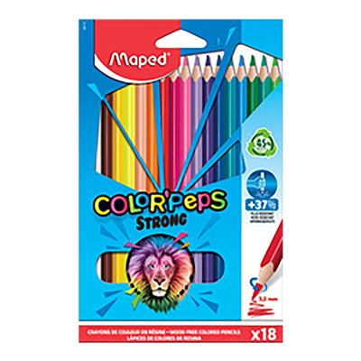 Maped Crayon de couleur COLOR'PEPS STRONG étui carton de 18