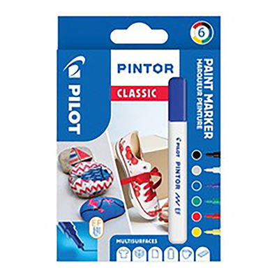 PILOT Marqueur à pigment PINTOR extrafin set de 6 CLASSIC