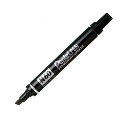 Pentel Marqueur permanent N60 pointe biseautée noir