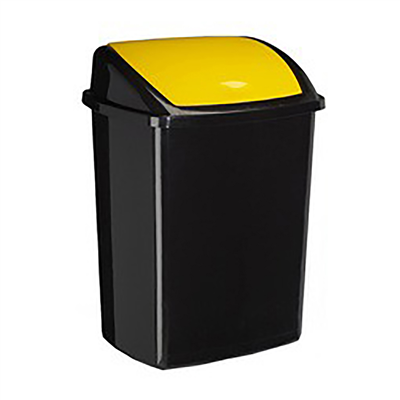 CEP Poubelle ROSSIGNOL couvercle basculant noir / jaune