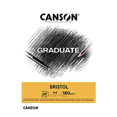 CANSON Bloc de dessin GRADUATE BRISTOL A4