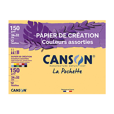 CANSON Papier de création 240 x 320 mm 150 g/m2 assorti