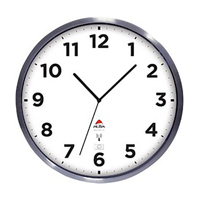 ALBA Horloge murale radiopilotée HOREXTRARC blanc / argent