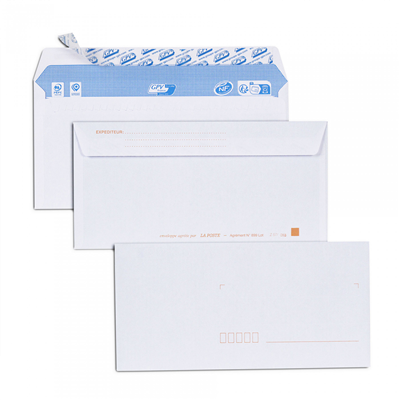 GPV Enveloppes précasées DL 110 x 220 mm blanc