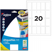 Agipa Etiquettes multi-usage, 25 x 48,5 mm, blanches 114014