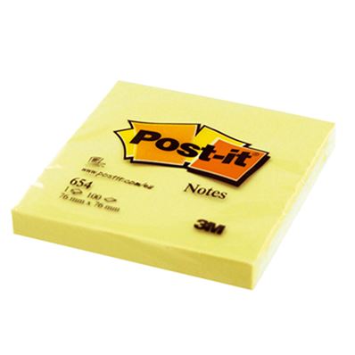 Post-it Bloc-note adhésif, 76 x 76 mm, jaune 654