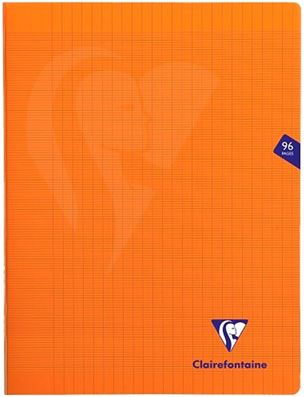 Clairefontaine Cahier Mimesys orange grands carreaux - 24x32 cm - 96 pages