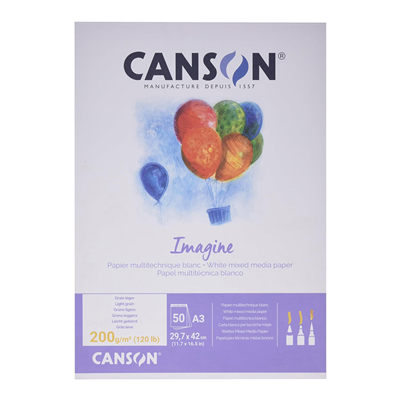 CANSON Bloc à dessin Imagine format A3 200 g/m2