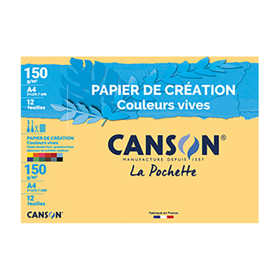 CANSON Papier de création A4 150 g/m2 couleurs vives