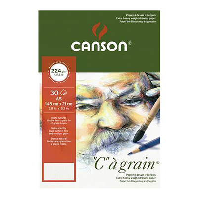 CANSON Bloc papier dessin C à grain A5 224 g/m2