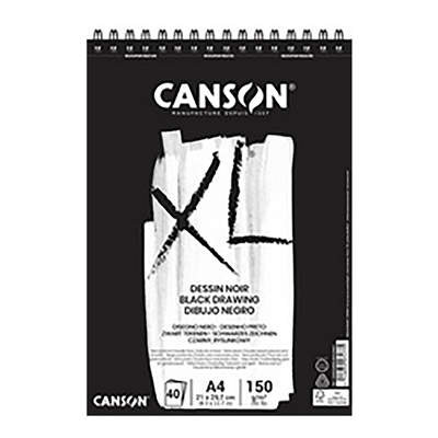 CANSON Bloc à croquis et études XL Noir A4 noir