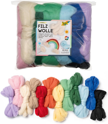 folia Laine feutrée "RAINBOW", 350 g, assortie